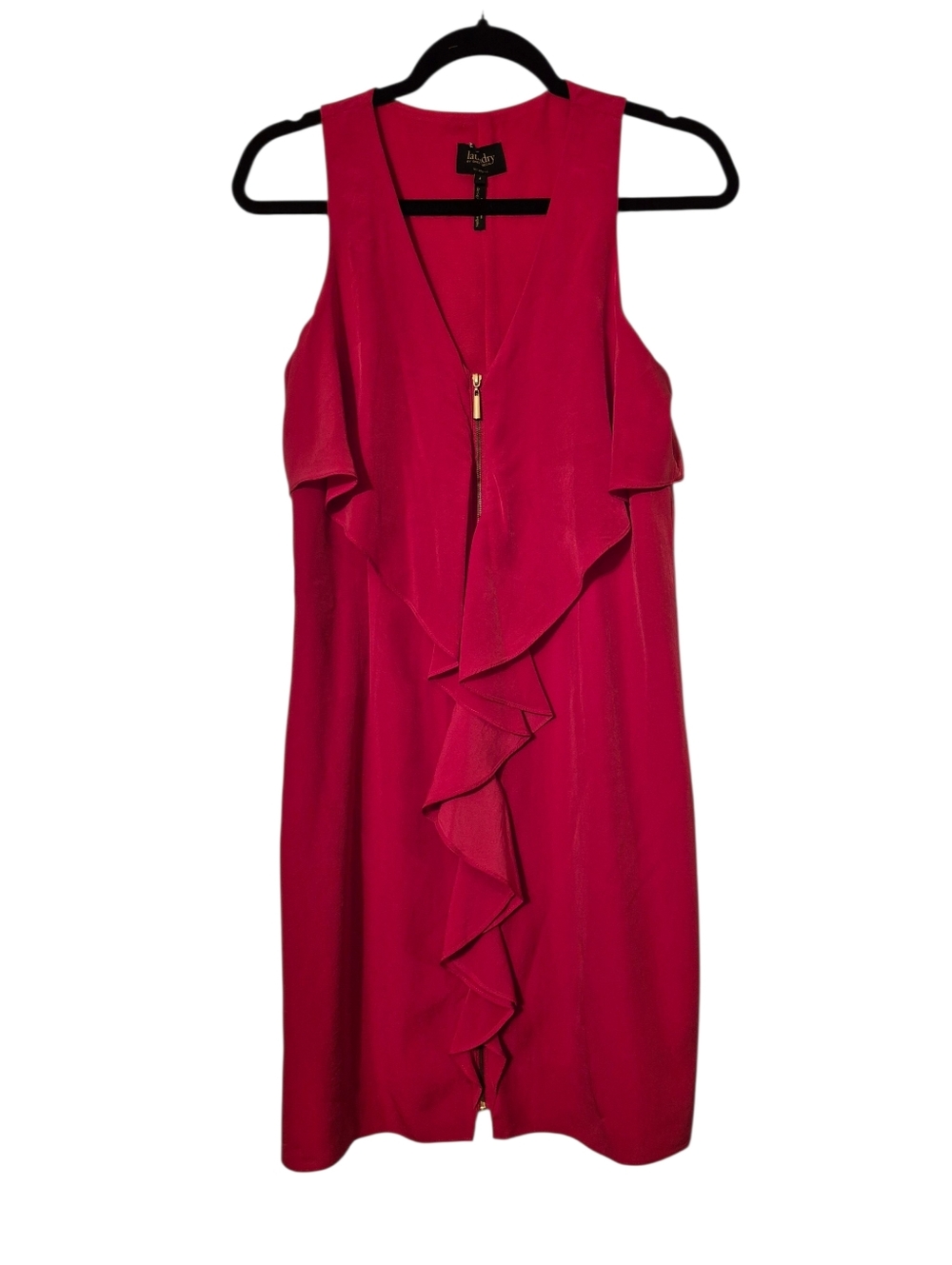 Laundry by Shelli Segal red sleeveless ruffle dress 4